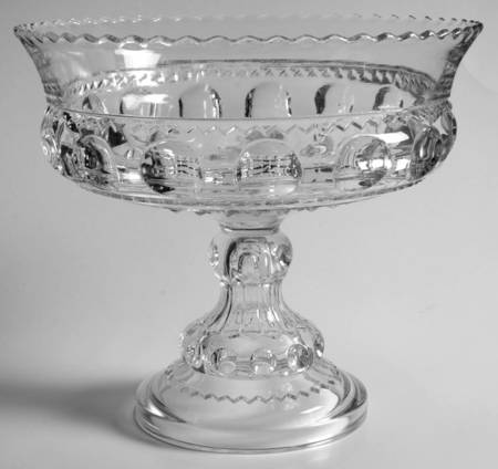 King's Crown Clear Round Compote (Height X Width)