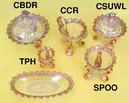Honeycomb with Flower Clear (Gold Trim) by US Glass