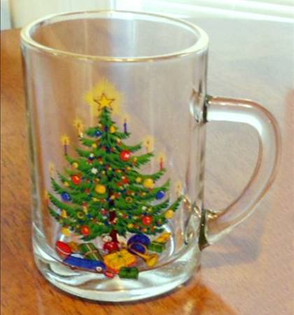 Old Fashioned Christmas Tree Glassware Mug