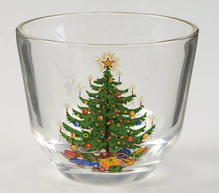 Old Fashioned Christmas Tree Glassware Votive Candleholder