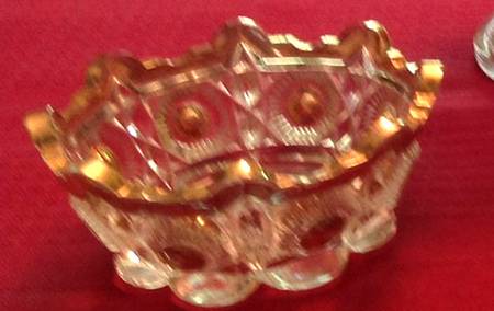 Bull's Eye and Daisy Clear (Gold Trim) by US Glass