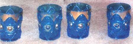 Bulls Eye and Fan Blue by US Glass