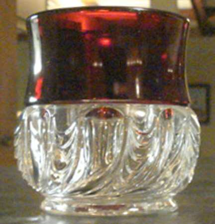 Scalloped Swirl Ruby Flash by US Glass