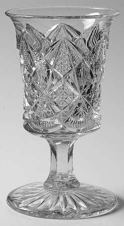 Scalloped Daisy and Fan Clear by US Glass