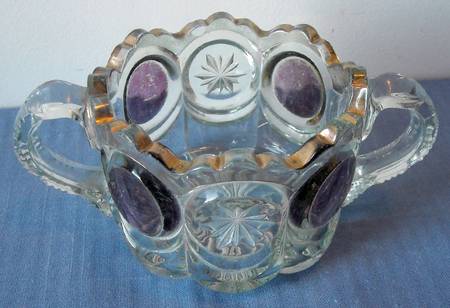 Knobby Bulls Eye Amethyst (Gold Trim) by US Glass