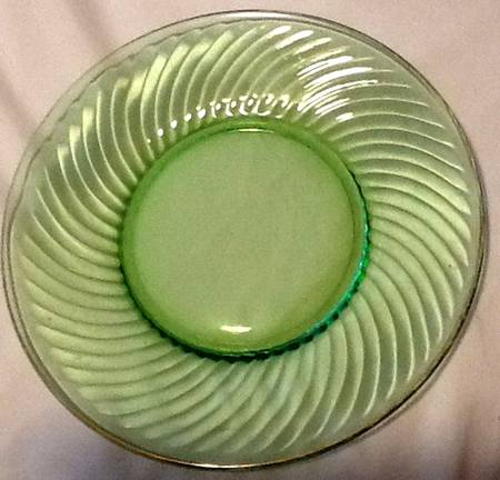 Spiral Green (Gold Trim) by Unknown Manufacturer