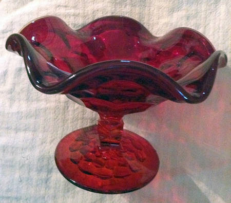 Georgian Ruby Round Compote (Height X Width)