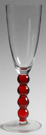 Celebration (Clear Bowl, Various Color Stem) Red Fluted Champagne