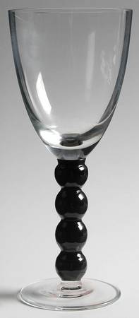 Celebration (Clear Bowl, Various Color Stem) Black Water Goblet