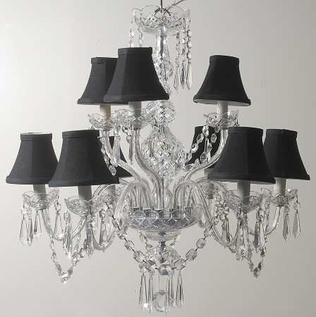 Ashbourne (Cut) 9 Arm Chandelier with Shades