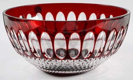 Colleen Short Stem (Cut) 9" 60th Anniversary Ruby Round Bowl
