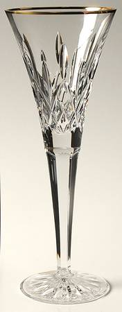 Golden Lismore Tall Toasting Fluted Champagne