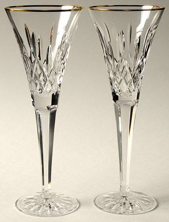 Golden Lismore Tall (Set of 2) Toasting Fluted Champagnes