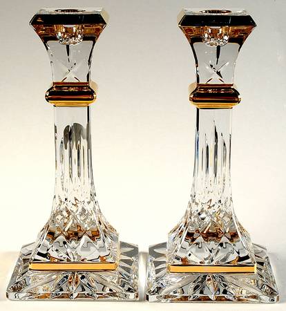 Golden Lismore Tall (Set of 2) 8" Single Candlestick
