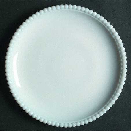 Beaded Edge Milk Glass Dinner Plate