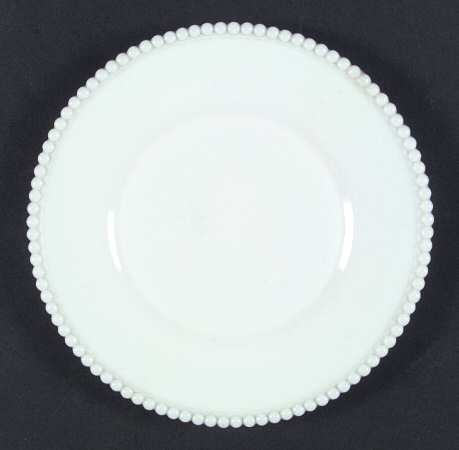 Beaded Edge Milk Glass Luncheon Plate