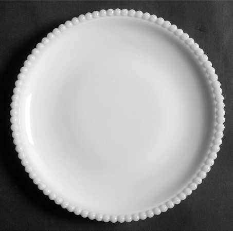 Beaded Edge Milk Glass 7" Salad Plate