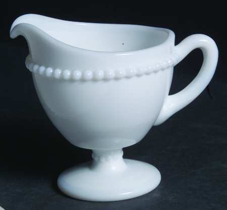 Beaded Edge Milk Glass Creamer