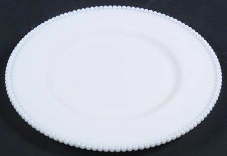 Beaded Edge Milk Glass Dinner Plate