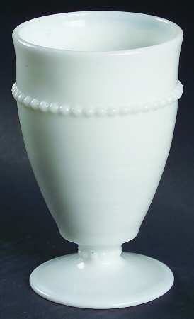 Beaded Edge Milk Glass Footed Tumbler