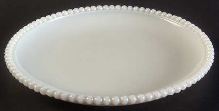 Beaded Edge Milk Glass Luncheon Plate