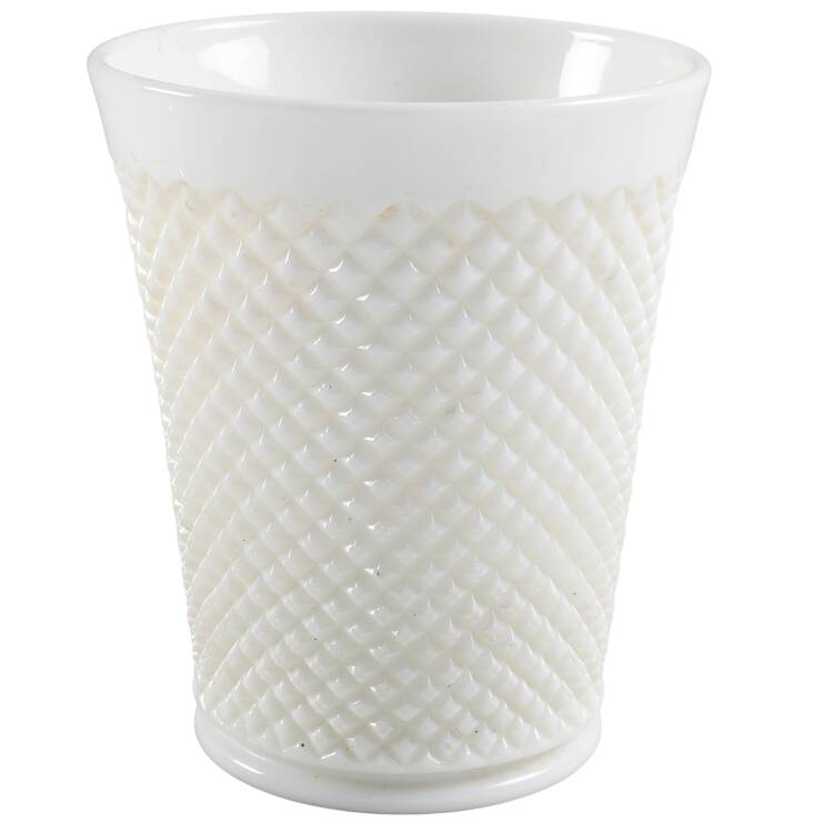 English Hobnail Milk Glass (Round or Hex Base) 7" Jardiniere