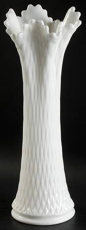English Hobnail Milk Glass (Round or Hex Base) 11"-14" Small Swung Vase