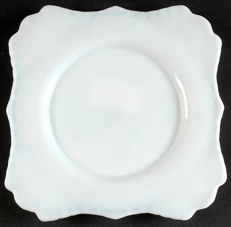 English Hobnail Milk Glass (Round or Hex Base) 7" Square Plate