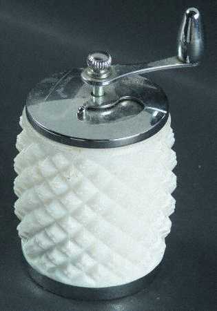 English Hobnail Milk Glass (Round or Hex Base) Salt and Pepper Mill, Pepper Only