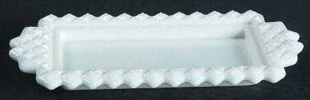 English Hobnail Milk Glass (Round or Hex Base) 1/4 Pound Butter Dish, No Lid