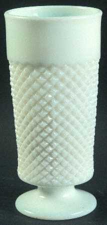 English Hobnail Milk Glass (Round or Hex Base) 12 Oz Footed Tumbler