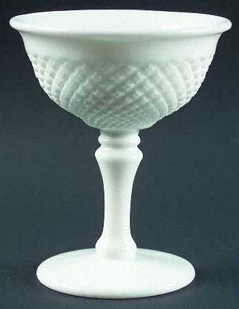 English Hobnail Milk Glass (Round or Hex Base) Champagne/Tall Sherbet