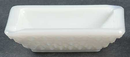 English Hobnail Milk Glass (Round or Hex Base) 3" Oblong Ashtray