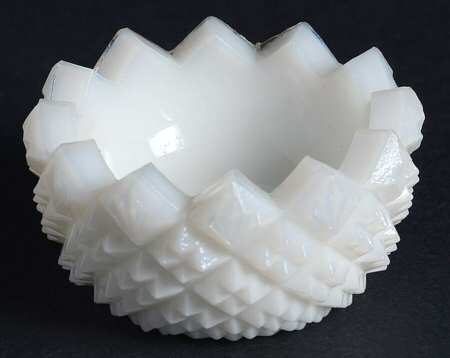 English Hobnail Milk Glass (Round or Hex Base) Child's Condiment Salt Dip
