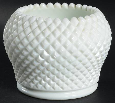English Hobnail Milk Glass (Round or Hex Base) 4" Rose Bowl