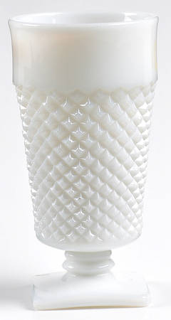 English Hobnail Milk Glass (Square Base) Ginger Ale Glass