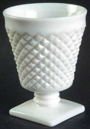 English Hobnail Milk Glass (Square Base) Oyster or Fruit Cocktail