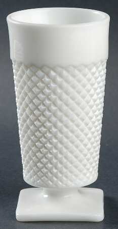 English Hobnail Milk Glass (Square Base) Iced Tea