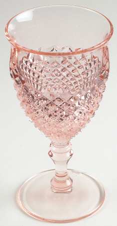 English Hobnail Pink (Round Foot) Water Goblet