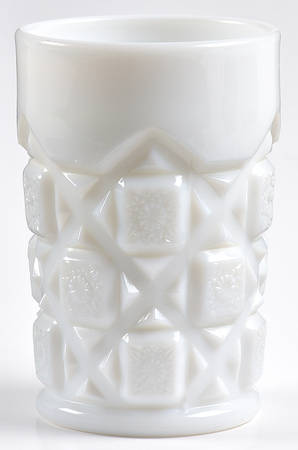 Old Quilt (Milk Glass) 8 Oz Flat Tumbler