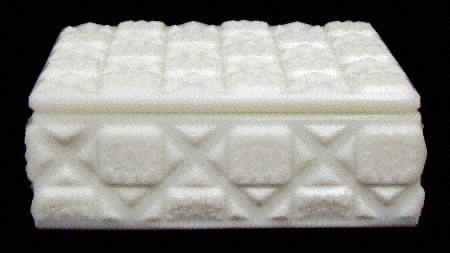 Old Quilt (Milk Glass) Cigarette Box & Lid
