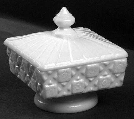 Old Quilt (Milk Glass) Compote & Lid
