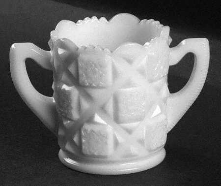 Old Quilt (Milk Glass) Individual Open Sugar