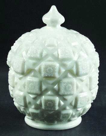 Old Quilt (Milk Glass) Candy Dish & Lid