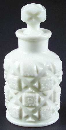 Old Quilt (Milk Glass) Cologne Bottle & Stopper