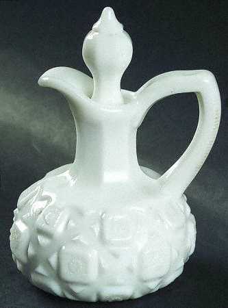 Old Quilt (Milk Glass) Cruet & Stopper