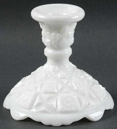 Old Quilt (Milk Glass) Single Light Candlestick
