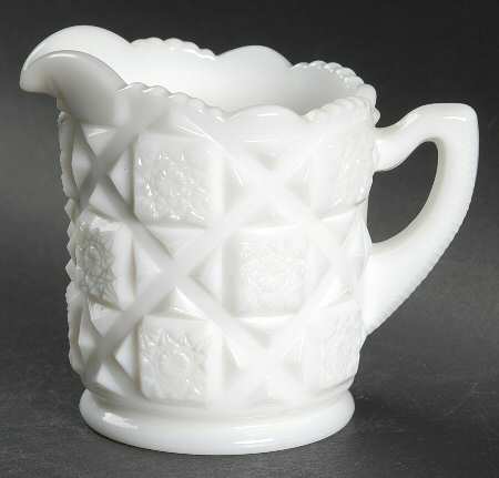 Old Quilt (Milk Glass) Individual Creamer