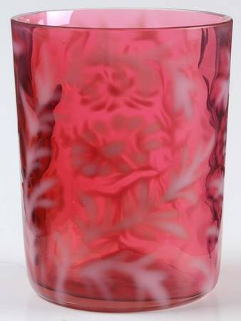 Fern Cranberry by L G Wright Glass