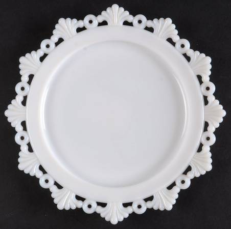 Ring and Petal Milk Glass